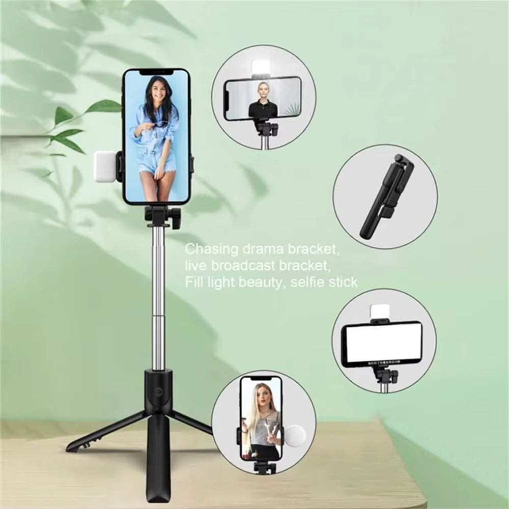 New Bluetooth Selfie Stick Mobile Phone Holder Retractable Portable Multifunct-Ional Mini Tripod with Wireless Remote Shutter