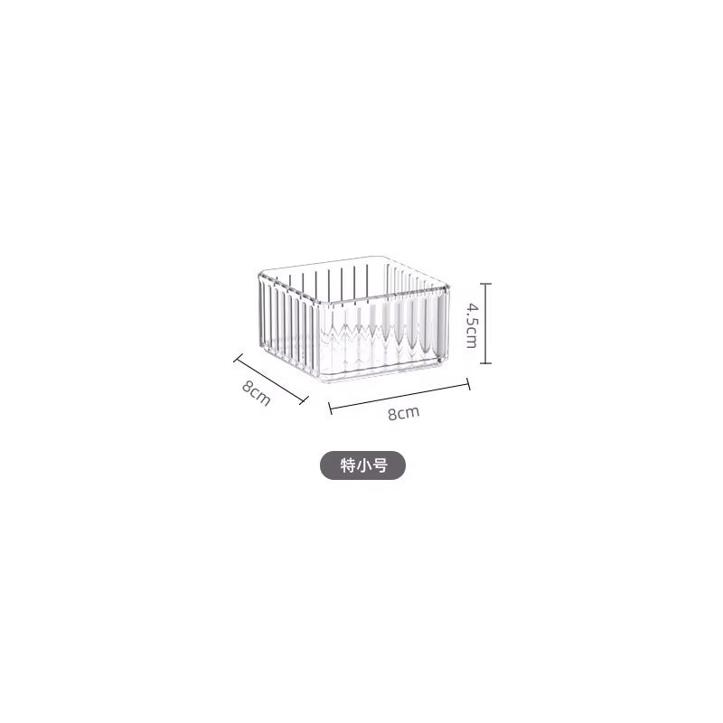 Unlimited Desk Drawer Organizers Set Plastic Bathroom Storage Makeup Organizer Clear Transparent Storage Box Bins Kitchen Gadget