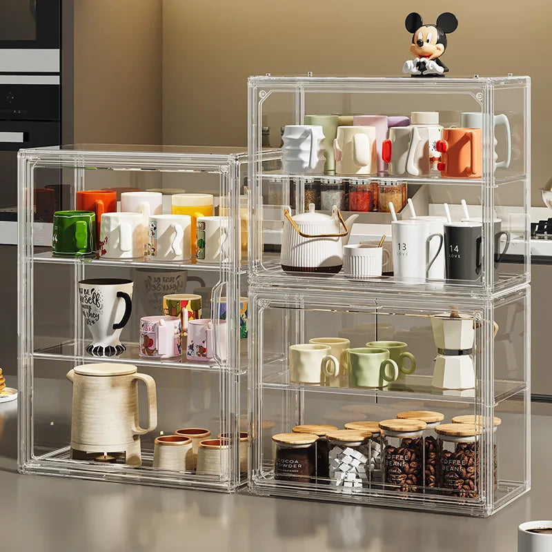 Transparent Acrylic Makeup Organizer Dustproof Storage Box Perfume Skincare Display Case Blind Box Figurine Organizer Shelf