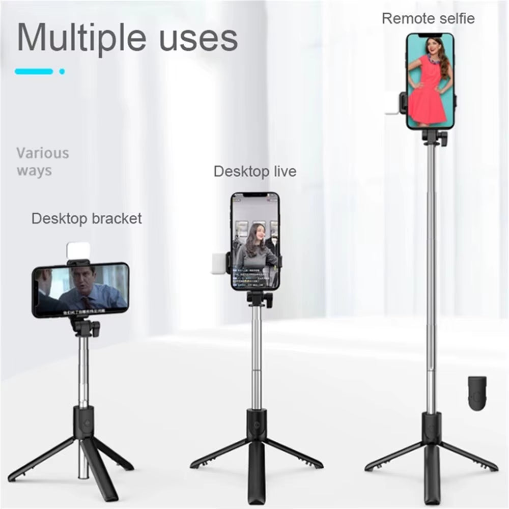 New Bluetooth Selfie Stick Mobile Phone Holder Retractable Portable Multifunct-Ional Mini Tripod with Wireless Remote Shutter